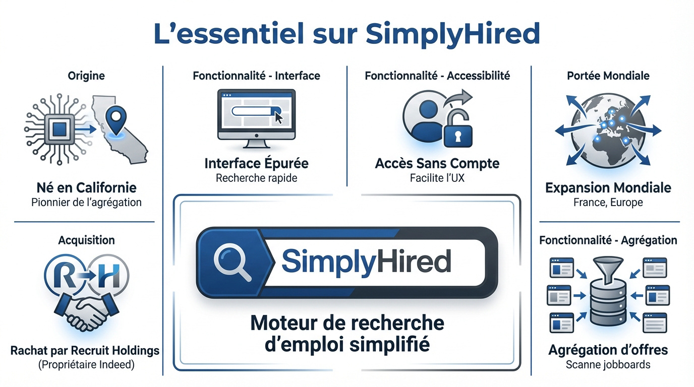 Interface du moteur de recherche d'emploi SimplyHired