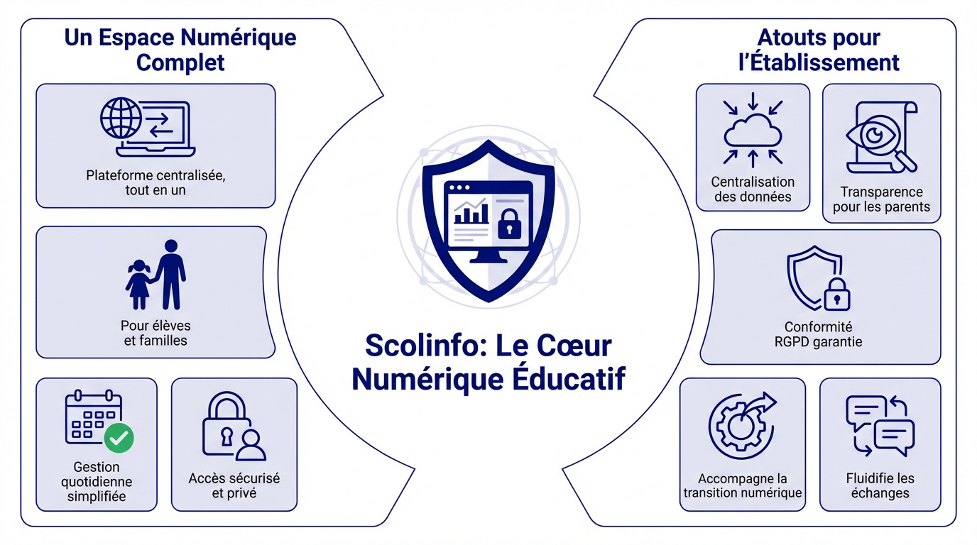 Interface de gestion scolaire Scolinfo pour parents et &eacute;l&egrave;ves